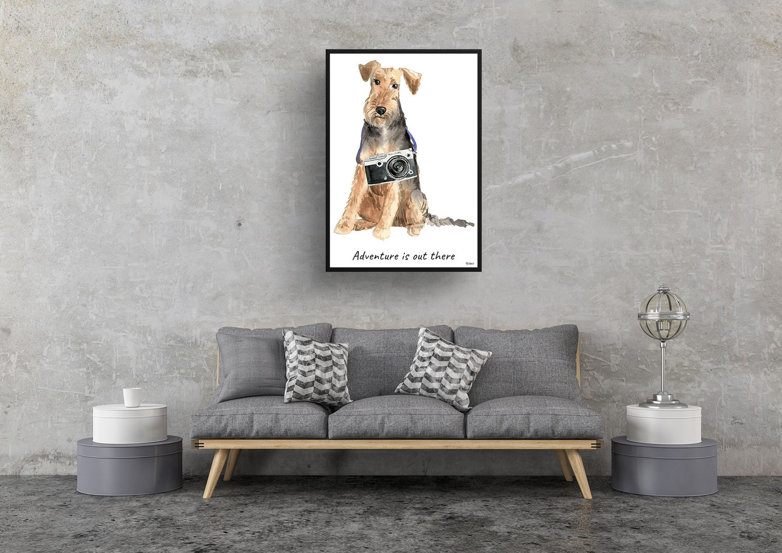 Adventure is out there Welsh Terrier dog print illustration. Framed & un-framed wall art 9 Adventure is out there Welsh Terrier dog print illustration. Framed & un-framed wall art - Image 7