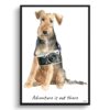 Adventure is out there Welsh Terrier dog print illustration. Framed & un-framed wall art 1 adventure is out there portrait print welsh terrier front view