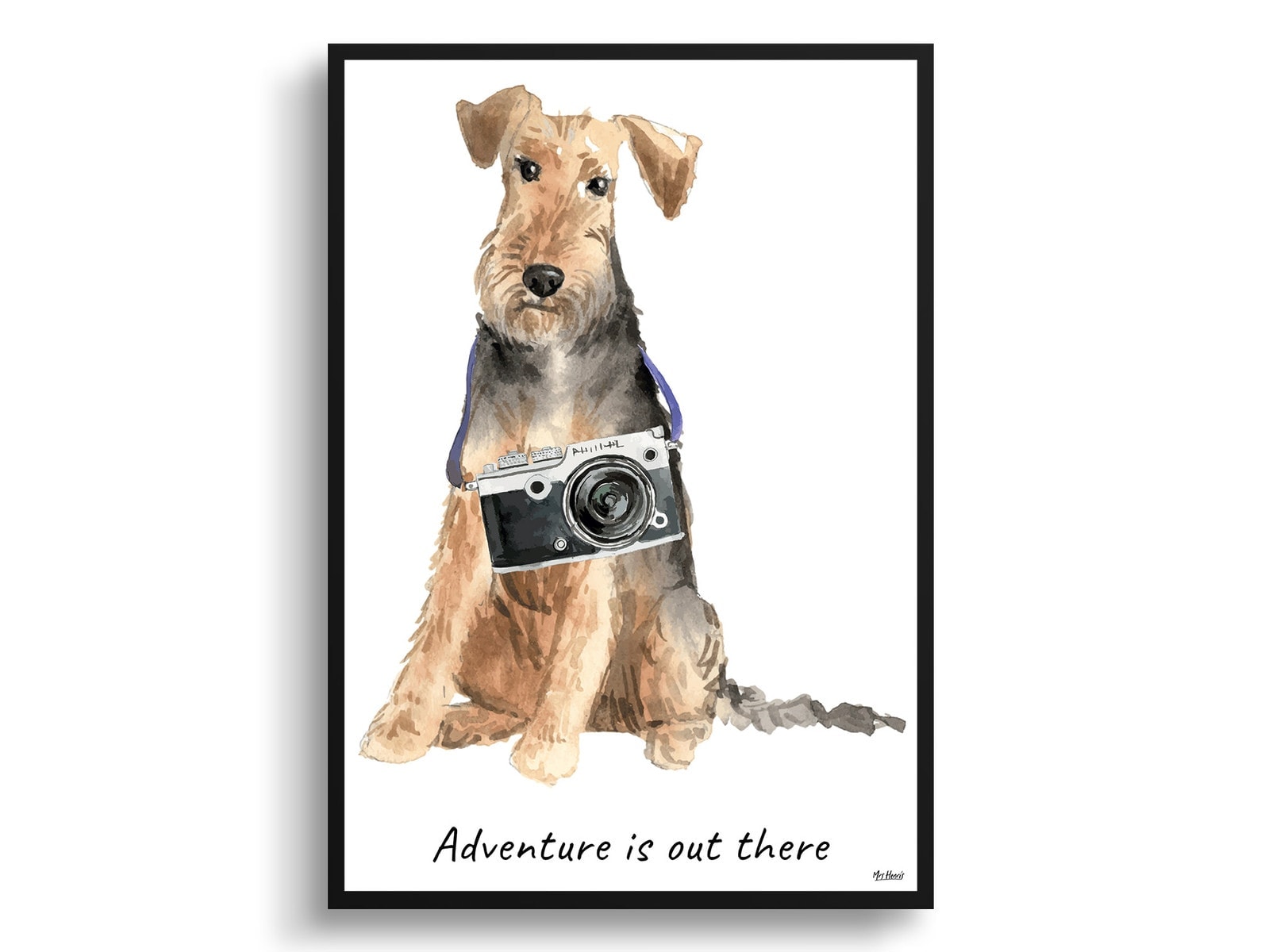 Adventure is out there Welsh Terrier dog print illustration. Framed & un-framed wall art 3 Adventure is out there Welsh Terrier dog print illustration. Framed & un-framed wall art
