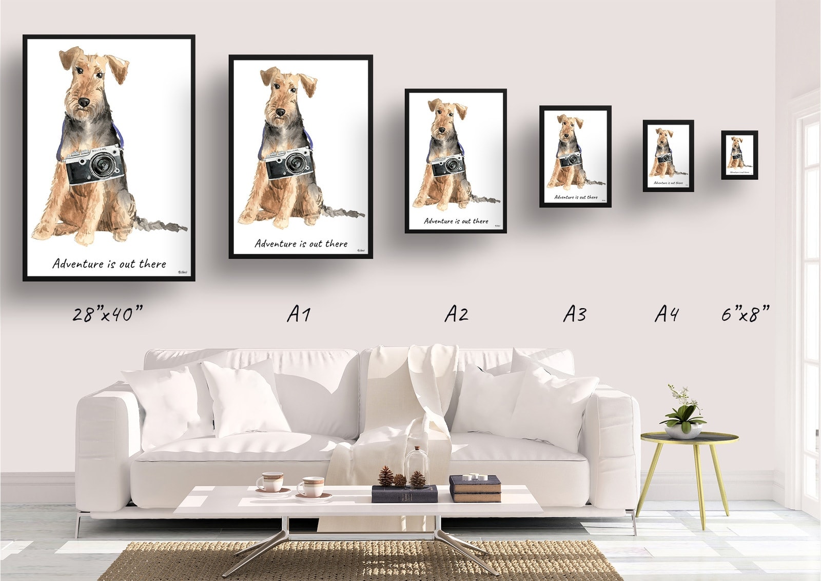 Adventure is out there Welsh Terrier dog print illustration. Framed & un-framed wall art 4 Adventure is out there Welsh Terrier dog print illustration. Framed & un-framed wall art - Image 2