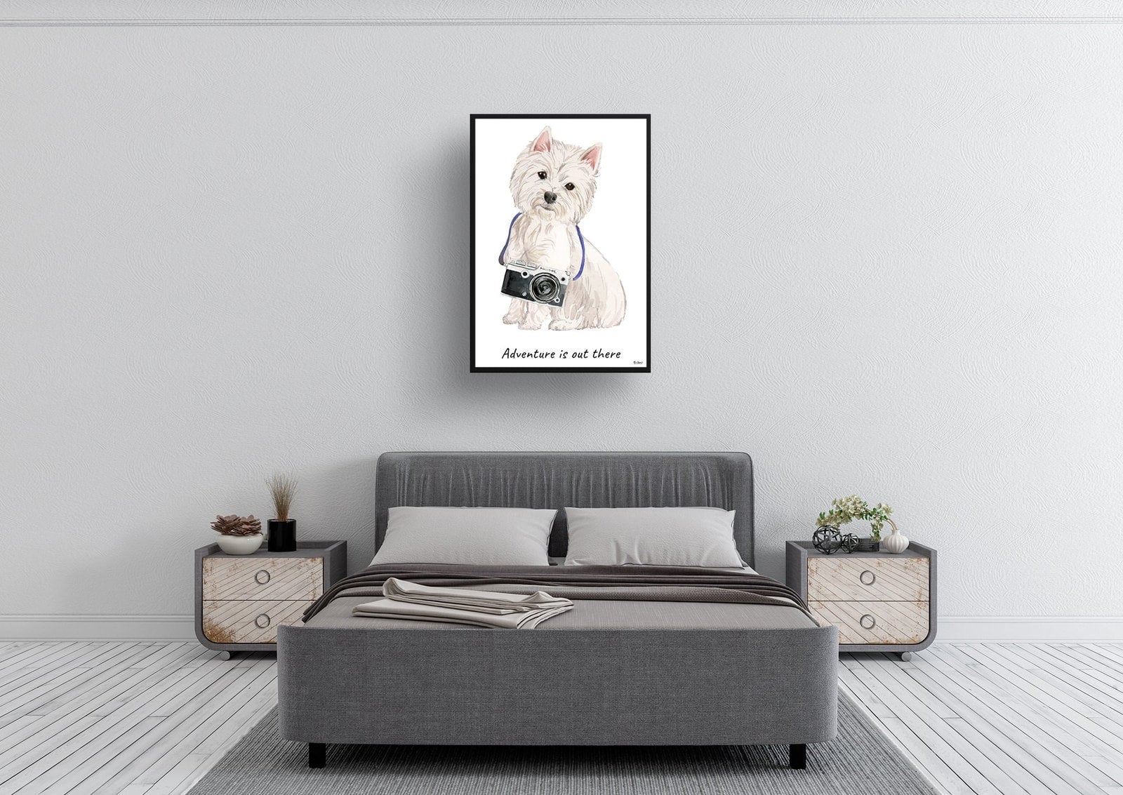 Adventure is out there Westie dog print illustration. Framed & un-framed wall art 6 Adventure is out there Westie dog print illustration. Framed & un-framed wall art - Image 4