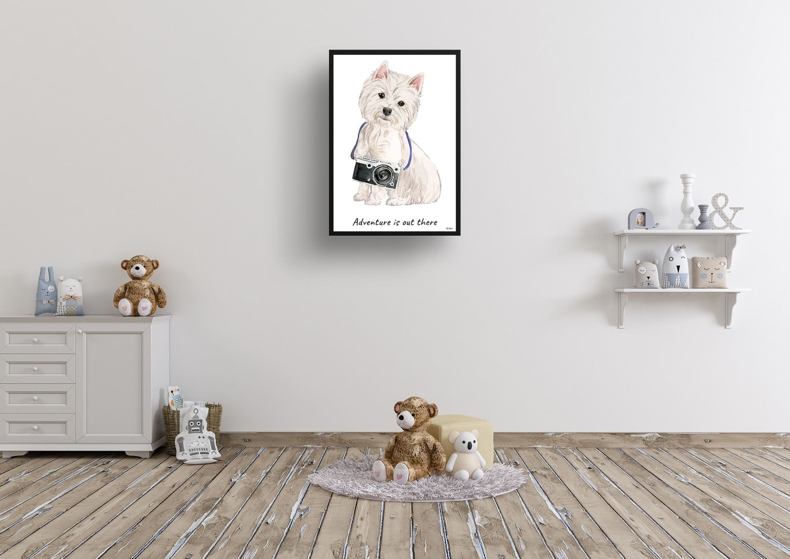Adventure is out there Westie dog print illustration. Framed & un-framed wall art 8 Adventure is out there Westie dog print illustration. Framed & un-framed wall art - Image 6
