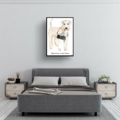 Adventure is out there Wheaten Terrier dog print illustration. Framed & un-framed wall art 13 adventure is out there portrait print wheaten terrier 28x40 bedroom