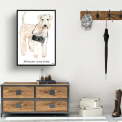 Adventure is out there Wheaten Terrier dog print illustration. Framed & un-framed wall art 14 adventure is out there portrait print wheaten terrier 28x40 hall
