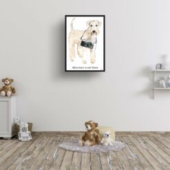 Adventure is out there Wheaten Terrier dog print illustration. Framed & un-framed wall art 15 adventure is out there portrait print wheaten terrier 28x40 kids room