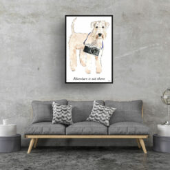 Adventure is out there Wheaten Terrier dog print illustration. Framed & un-framed wall art 16 adventure is out there portrait print wheaten terrier 28x40 living room