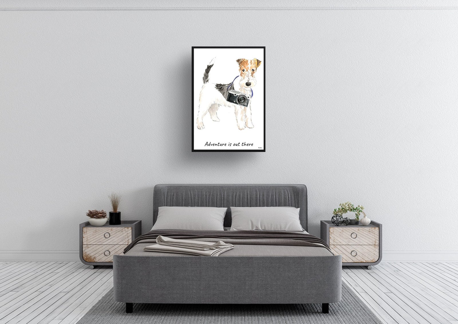 Adventure is out there Wire Haired Fox Terrier dog print illustration. Framed & un-framed wall art 6 Adventure is out there Wire Haired Fox Terrier dog print illustration. Framed & un-framed wall art - Image 4