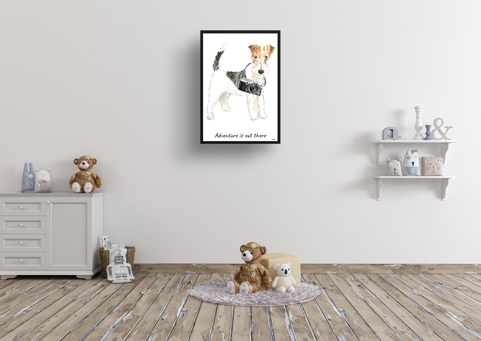 Adventure is out there Wire Haired Fox Terrier dog print illustration. Framed & un-framed wall art 8 Adventure is out there Wire Haired Fox Terrier dog print illustration. Framed & un-framed wall art - Image 6