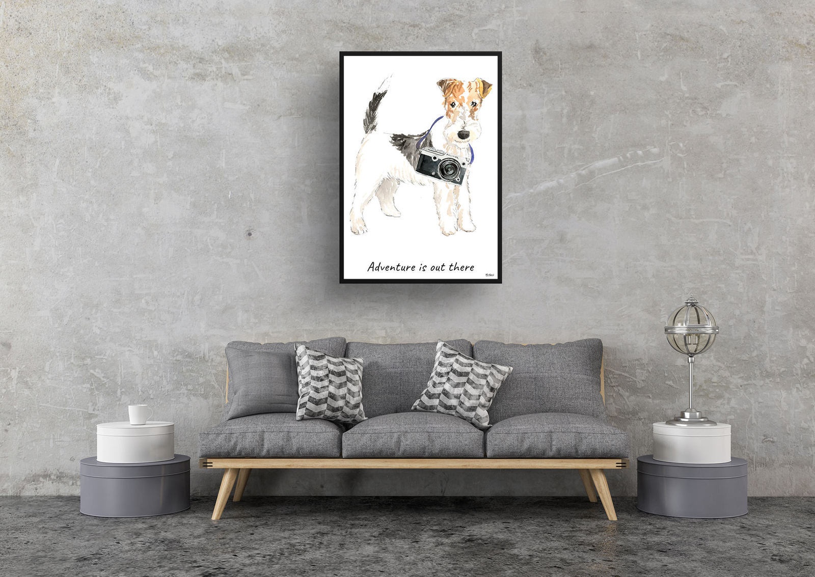 Adventure is out there Wire Haired Fox Terrier dog print illustration. Framed & un-framed wall art 9 Adventure is out there Wire Haired Fox Terrier dog print illustration. Framed & un-framed wall art - Image 7