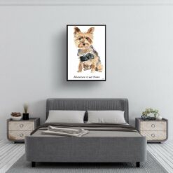 adventure is out there portrait print yorkshire terrier 28x40 bedroom