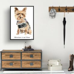 adventure is out there portrait print yorkshire terrier 28x40 hall