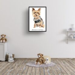 adventure is out there portrait print yorkshire terrier 28x40 kids room