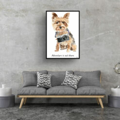 adventure is out there portrait print yorkshire terrier 28x40 living room