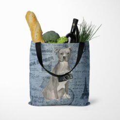 American Staffordshire terrier grey Dog Denim Style Tote Bag 39 denim dogs tote american staffordshire terrier grey faded ephemera denim tote standing food