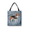 Beagle Dog Denim Style Tote Bag 1 denim dogs tote beagle faded ephemera denim front view white