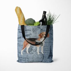 denim dogs tote beagle faded ephemera denim tote standing food