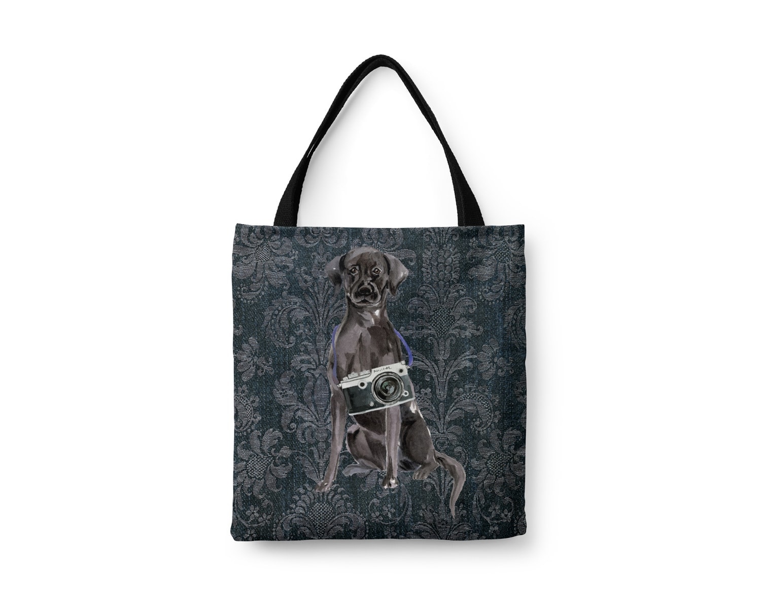 Black Lab Dog Denim Style Tote Bag 5 Black Lab Dog Denim Style Tote Bag - Image 3