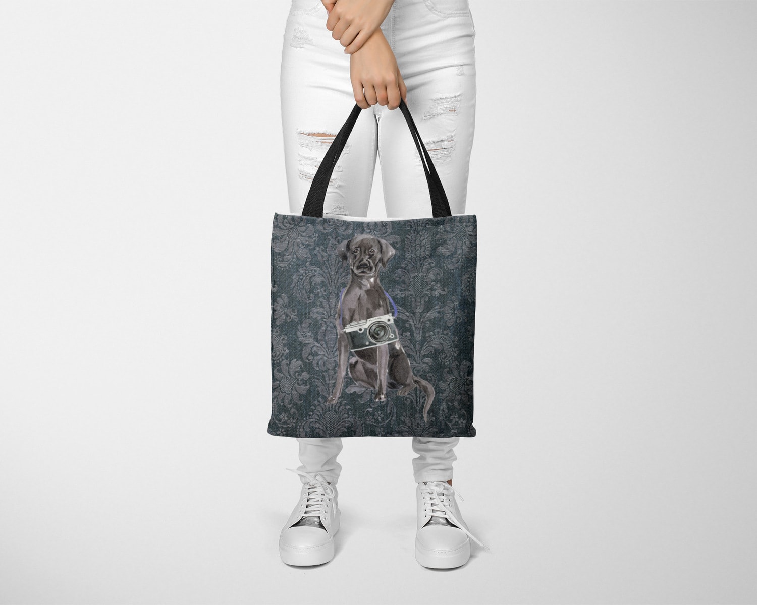 Black Lab Dog Denim Style Tote Bag 12 Black Lab Dog Denim Style Tote Bag - Image 10