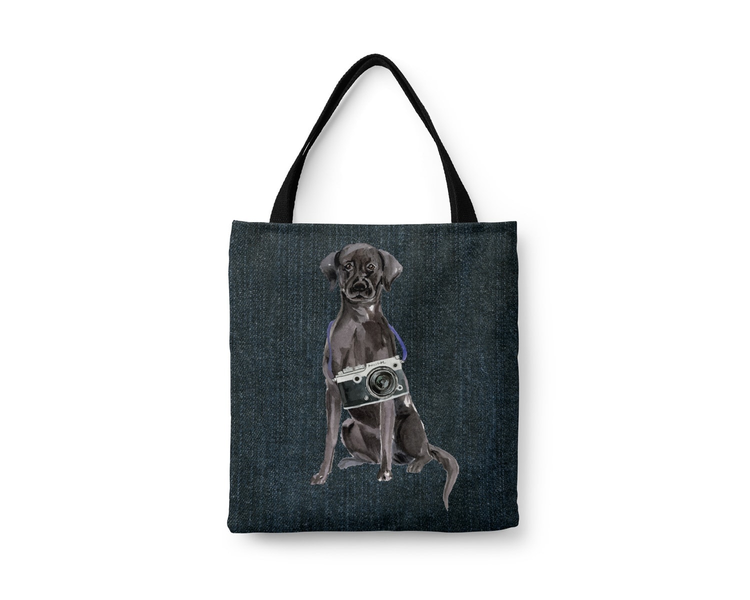 Black Lab Dog Denim Style Tote Bag 8 Black Lab Dog Denim Style Tote Bag - Image 6