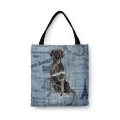 Black Lab Dog Denim Style Tote Bag