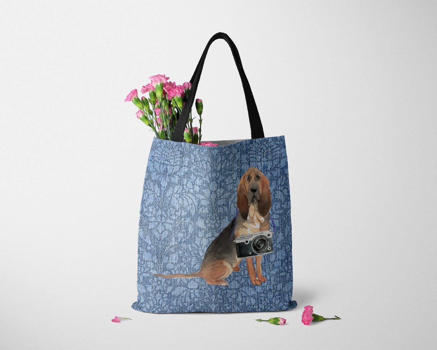 BloodHound Dog Denim Style Tote Bag 10 BloodHound Dog Denim Style Tote Bag - Image 8