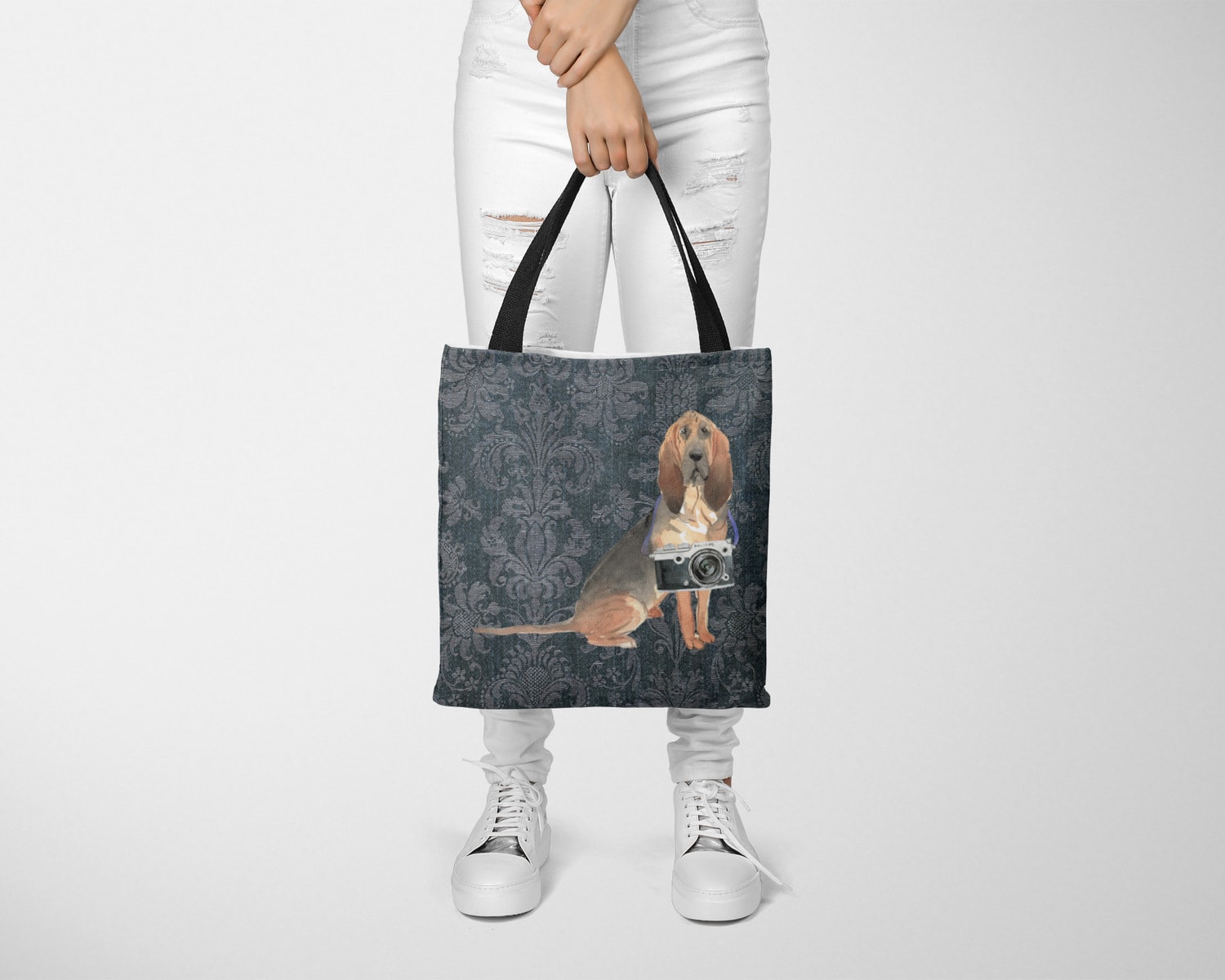 BloodHound Dog Denim Style Tote Bag 12 BloodHound Dog Denim Style Tote Bag - Image 10