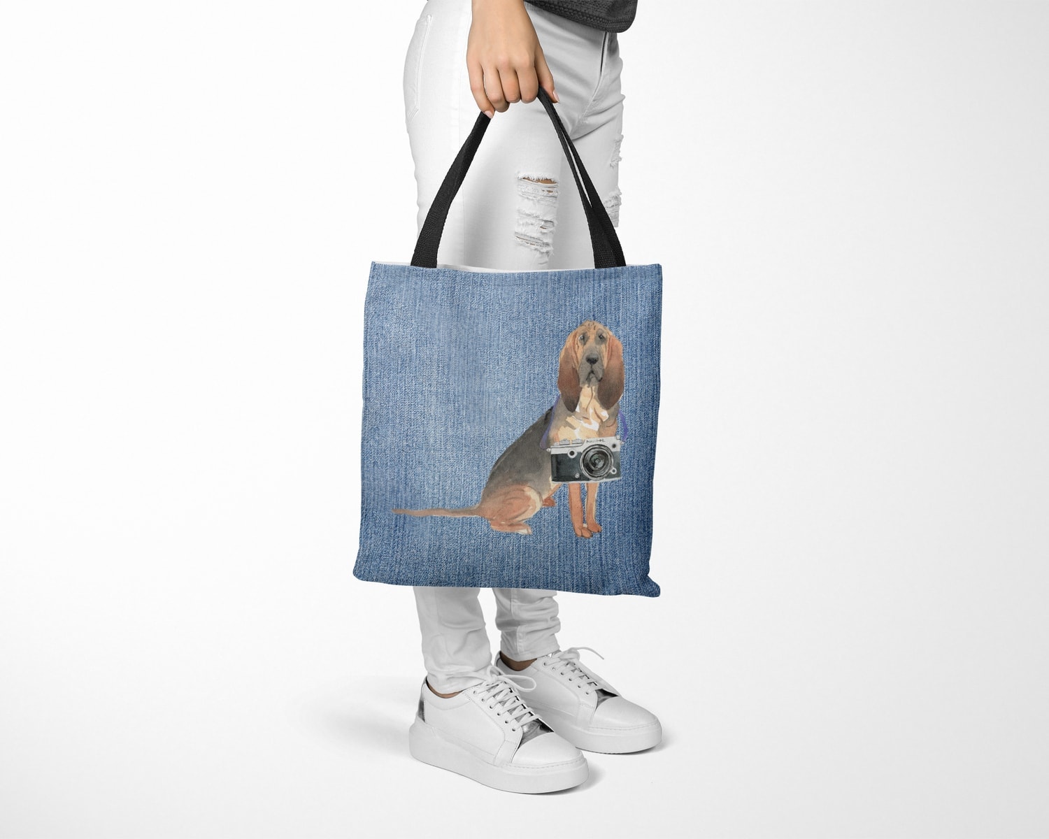 BloodHound Dog Denim Style Tote Bag 15 BloodHound Dog Denim Style Tote Bag - Image 13