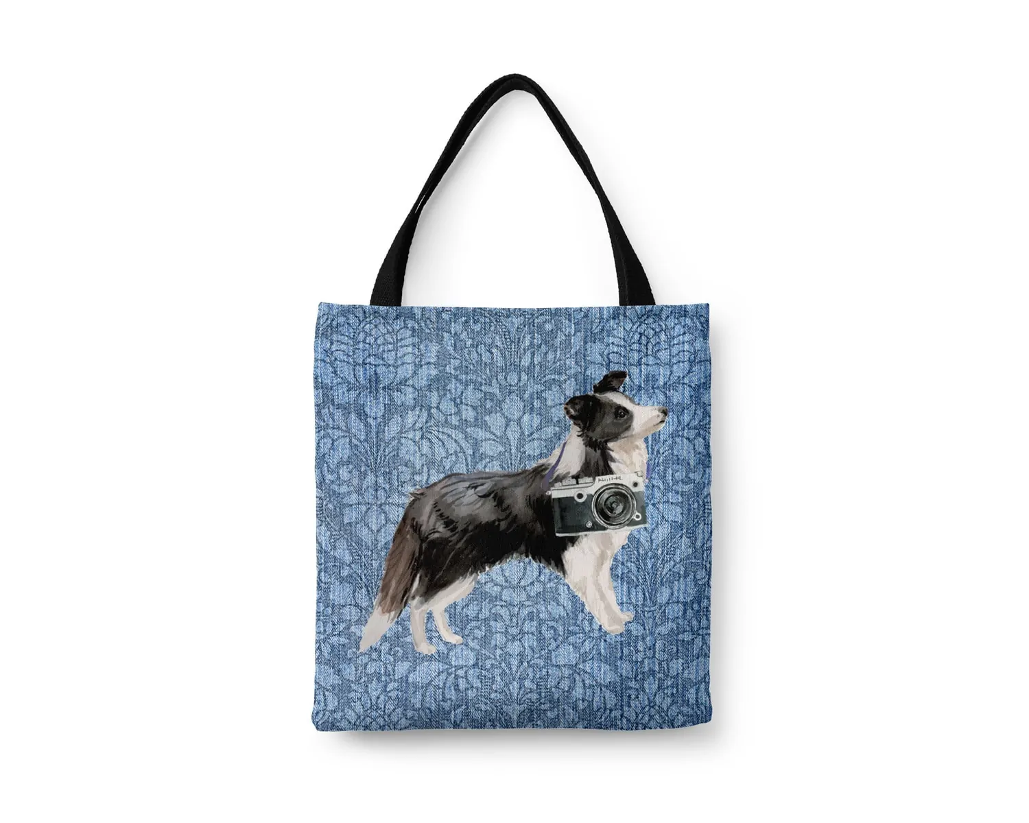 Border Collie Dog Denim Style Tote Bag 6 Border Collie Dog Denim Style Tote Bag - Image 4