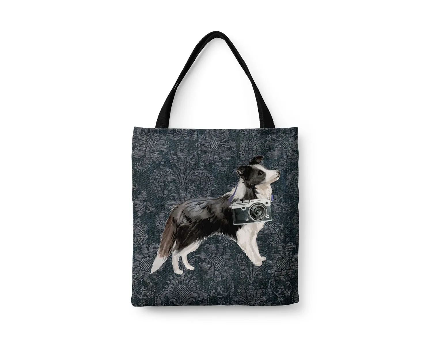 Border Collie Dog Denim Style Tote Bag 5 Border Collie Dog Denim Style Tote Bag - Image 3
