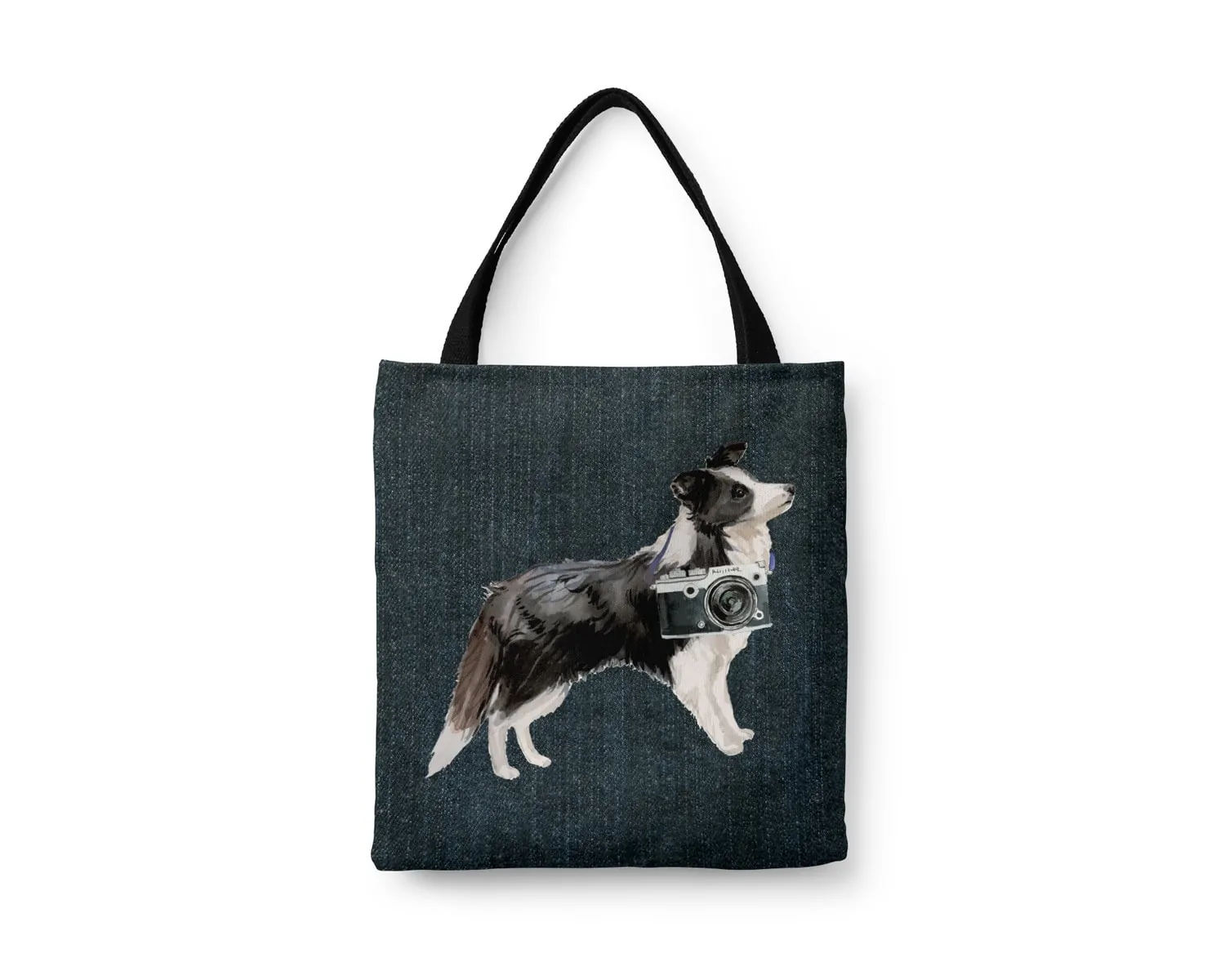 Border Collie Dog Denim Style Tote Bag 8 Border Collie Dog Denim Style Tote Bag - Image 6