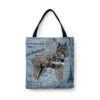 Bouvier des Flandres Dog Denim Style Tote Bag 2 denim dogs tote bouvier des flandres faded ephemera denim front view white