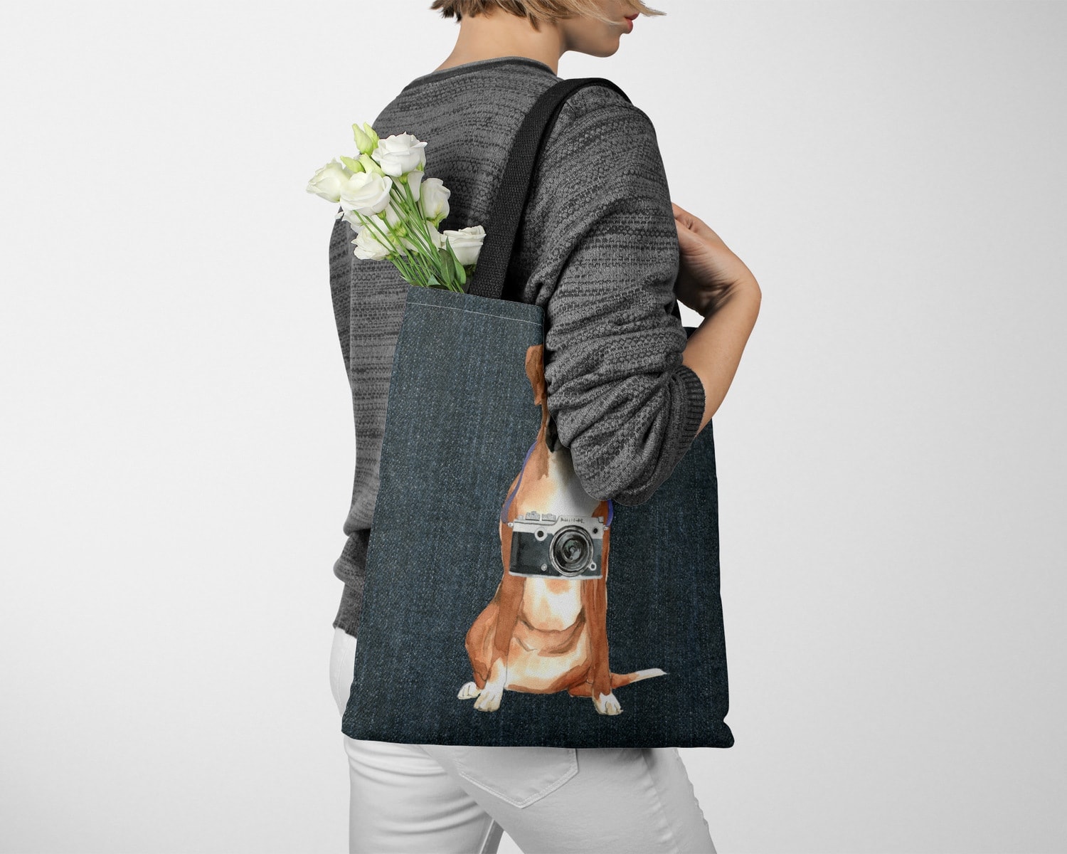 Boxer Dog Denim Style Tote Bag 13 Boxer Dog Denim Style Tote Bag - Image 11