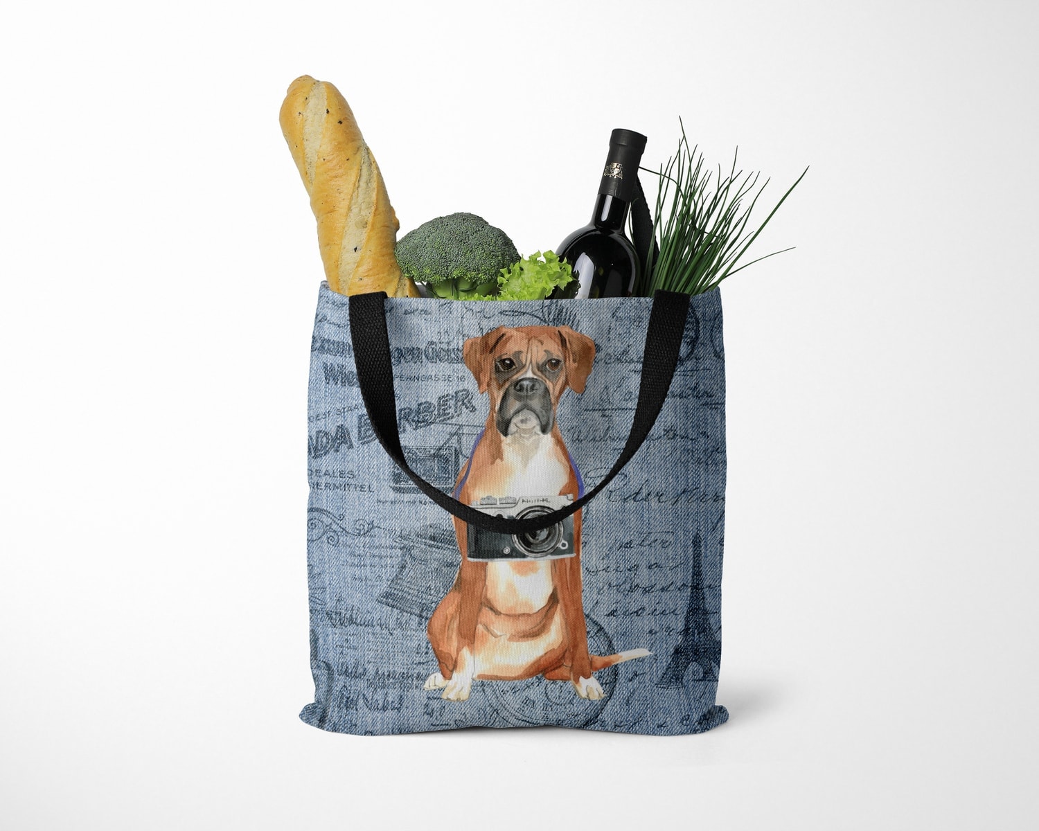 Boxer Dog Denim Style Tote Bag 14 Boxer Dog Denim Style Tote Bag - Image 12
