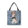 Brittany Dog Denim Style Tote Bag 2 denim dogs tote brittany faded ephemera denim front view white