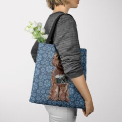 denim dogs tote brown cockapoo daisy denim tote woman jumper view