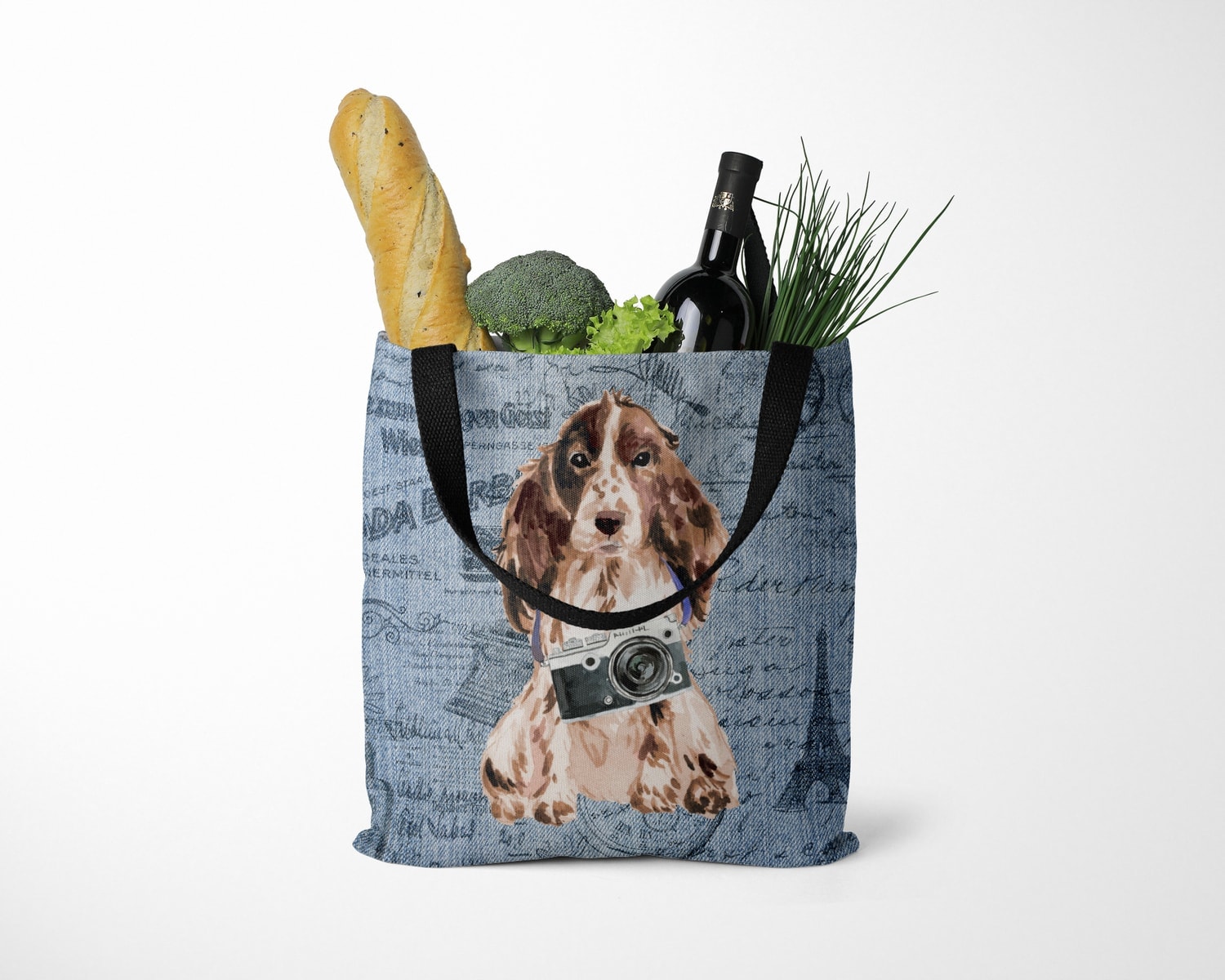 Brown Cocker Spaniel Dog Denim Style Tote Bag 14 Brown Cocker Spaniel Dog Denim Style Tote Bag - Image 12