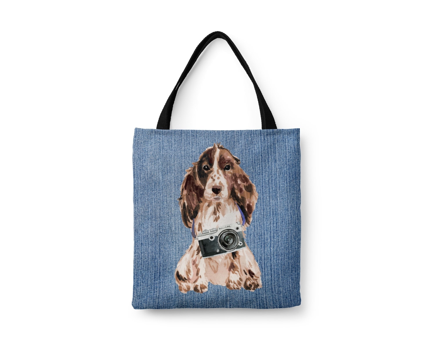 Brown Cocker Spaniel Dog Denim Style Tote Bag 7 Brown Cocker Spaniel Dog Denim Style Tote Bag - Image 5