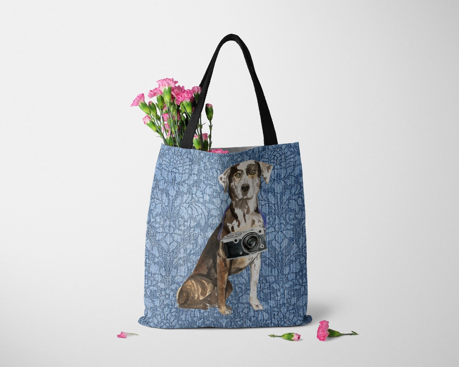 Catahoula Leopard Dog Dog Denim Style Tote Bag 10 Catahoula Leopard Dog Dog Denim Style Tote Bag - Image 8
