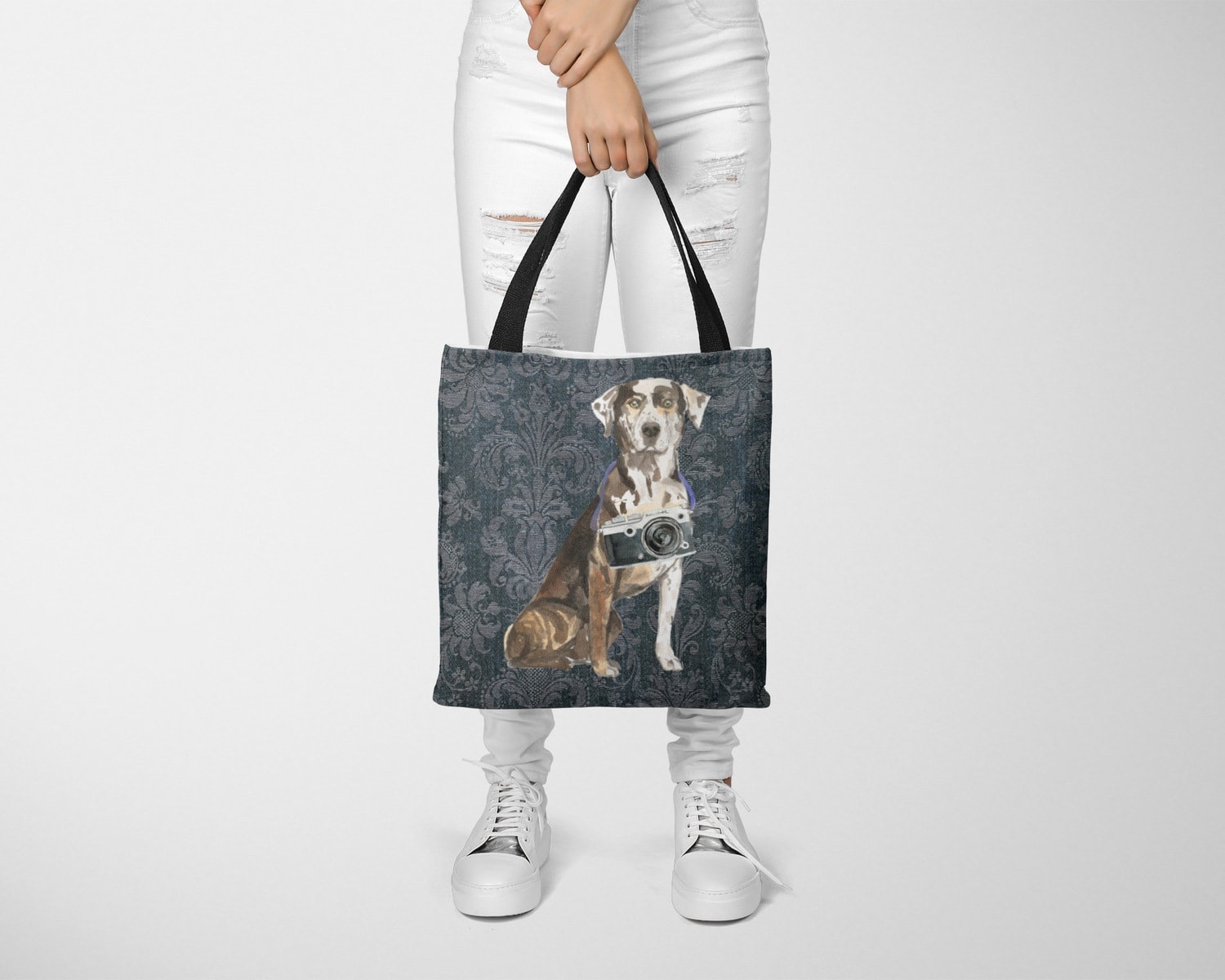 Catahoula Leopard Dog Dog Denim Style Tote Bag 12 Catahoula Leopard Dog Dog Denim Style Tote Bag - Image 10