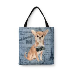Chihuahua Dog Denim Style Tote Bag