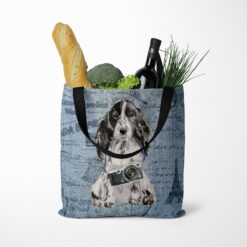 Cocker Spaniel Dog Denim Style Tote Bag 39 denim dogs tote cocker spaniel faded ephemera denim tote standing food