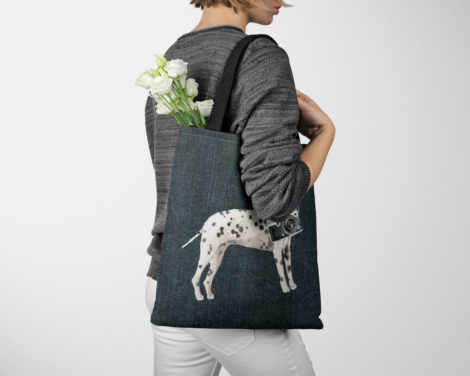 Dalmatian Dog Denim Style Tote Bag 13 Dalmatian Dog Denim Style Tote Bag - Image 11