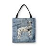 denim dogs tote dalmatian faded ephemera denim front view white