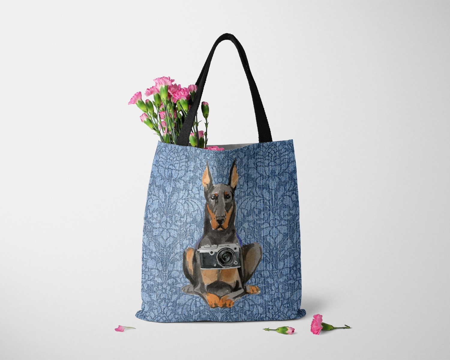 Doberman Dog Denim Style Tote Bag 10 Doberman Dog Denim Style Tote Bag - Image 8