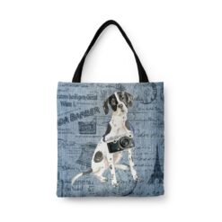 English Pointer Dog Denim Style Tote Bag