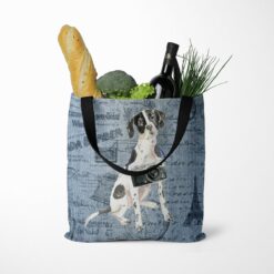 denim dogs tote english pointer faded ephemera denim tote standing food