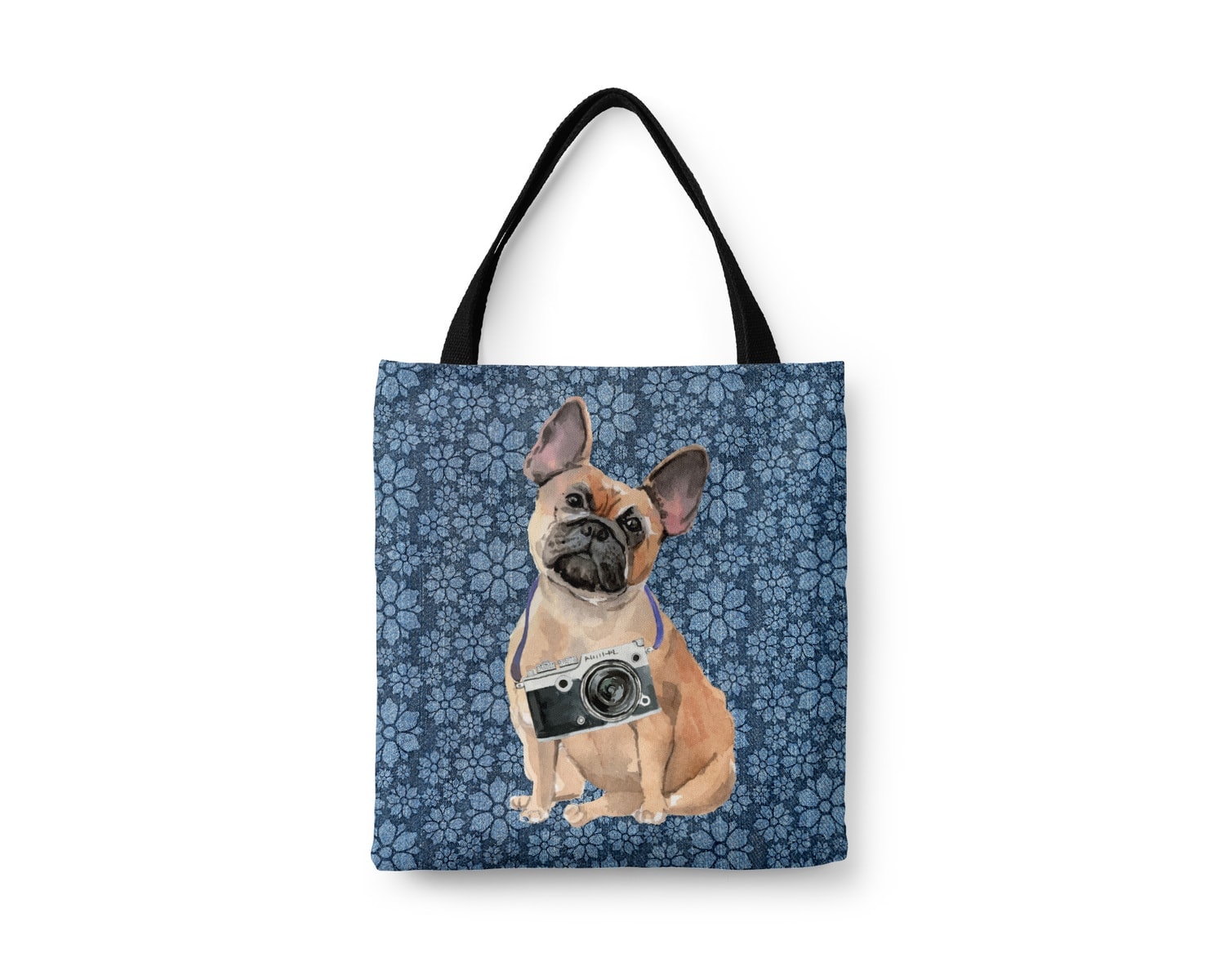 French Bulldog Dog Denim Style Tote Bag 9 French Bulldog Dog Denim Style Tote Bag - Image 7