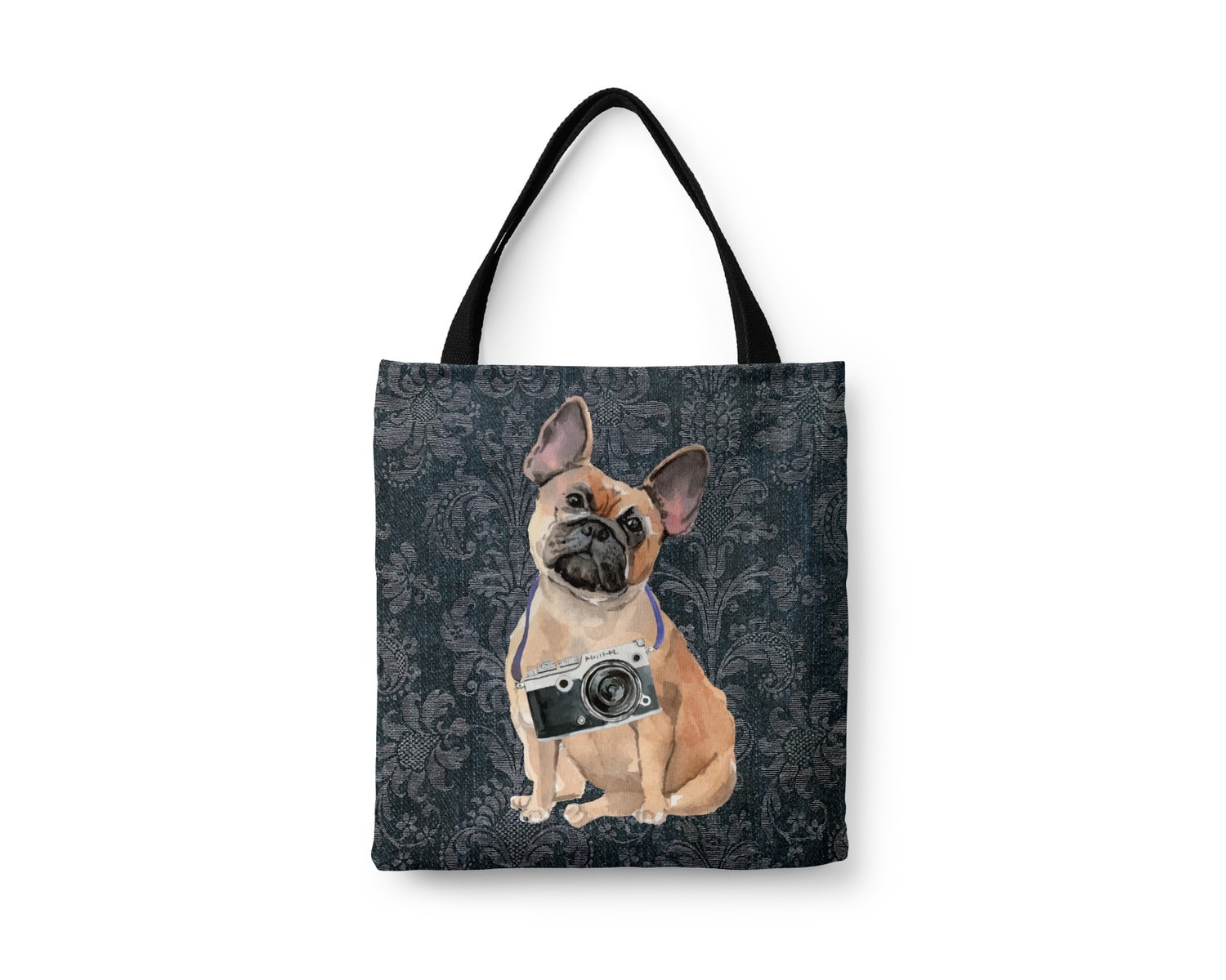 French Bulldog Dog Denim Style Tote Bag 5 French Bulldog Dog Denim Style Tote Bag - Image 3