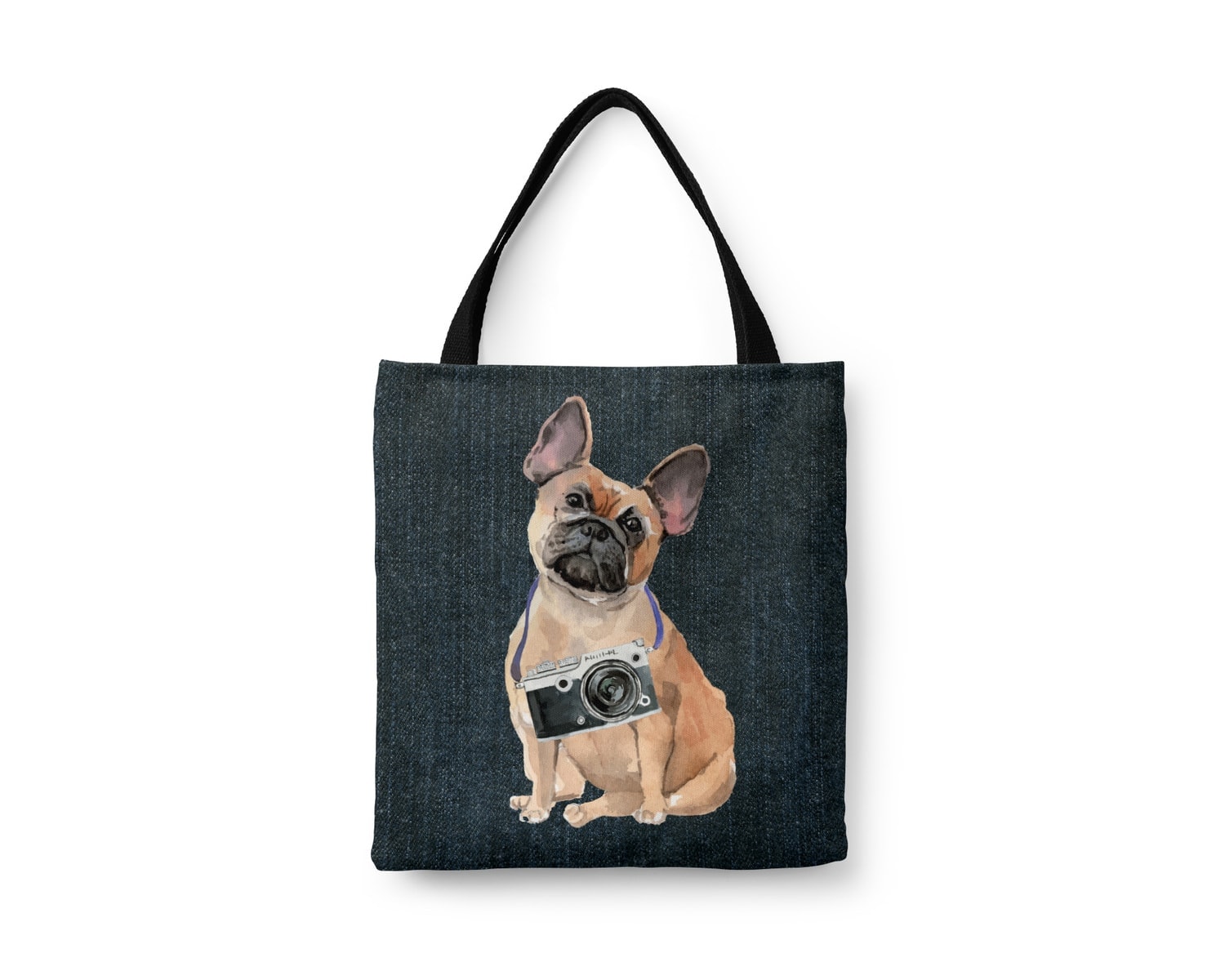 French Bulldog Dog Denim Style Tote Bag 8 French Bulldog Dog Denim Style Tote Bag - Image 6