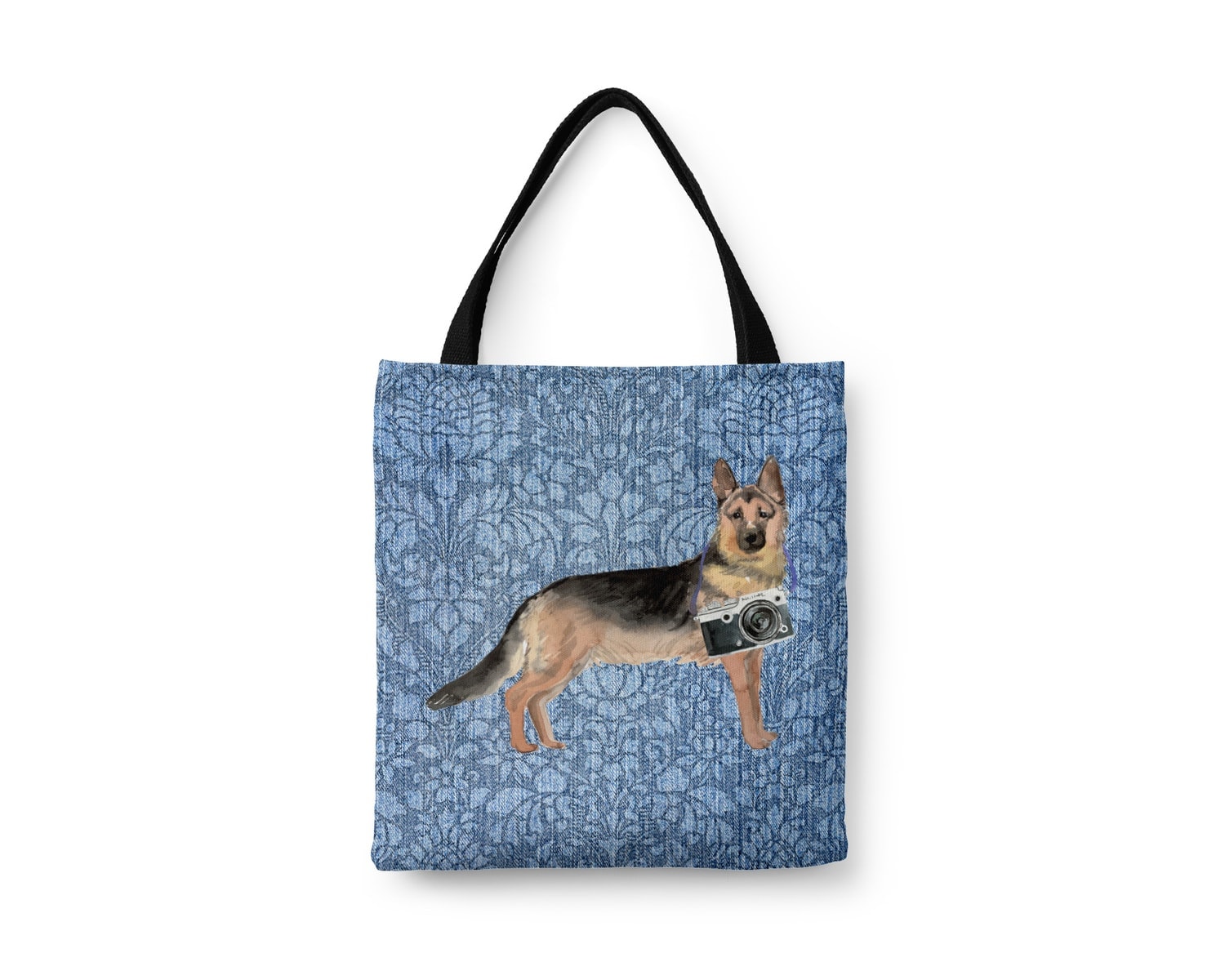 German Shepherd Dog Denim Style Tote Bag 6 German Shepherd Dog Denim Style Tote Bag - Image 4
